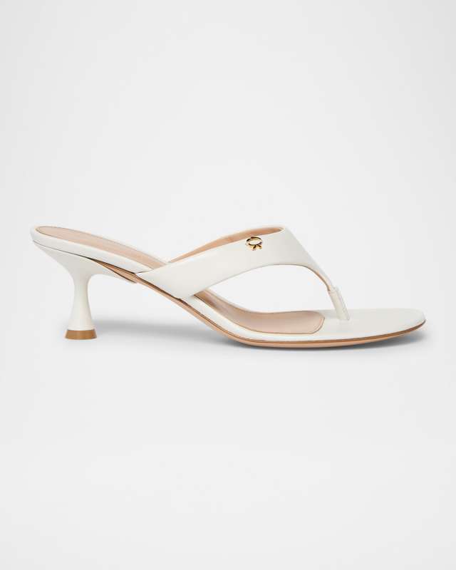Leather Heeled Thong Sandals